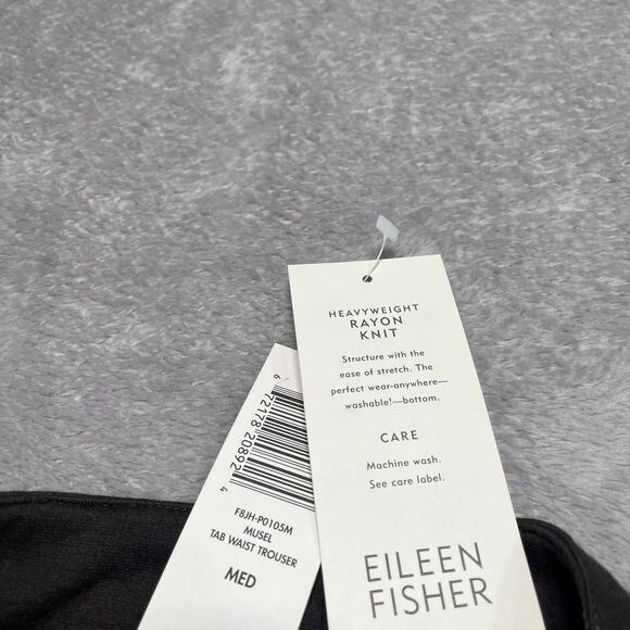 Eileen Fisher Pants Women Medium Brown Heavyweight Rayon Knit Tab Waist Trouser - Picture 5 of 10